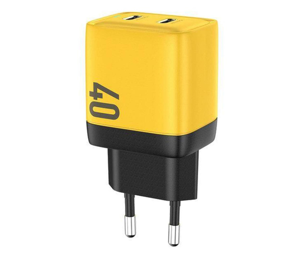 WEKOME sieciowa 2x USB-C Super Fast Charger GaN 40W Żółta WK-WP-U128 - 1182726 - zdjęcie
